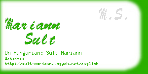 mariann sult business card